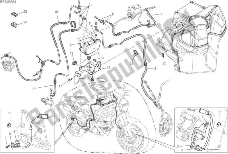 Todas as partes de Abs Do Sistema De Travagem do Ducati Monster 795 ABS Thailand 2013